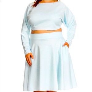 ✨HOST PICK✨ NWT Two piece soft outfit aqua light blue green skirt and top